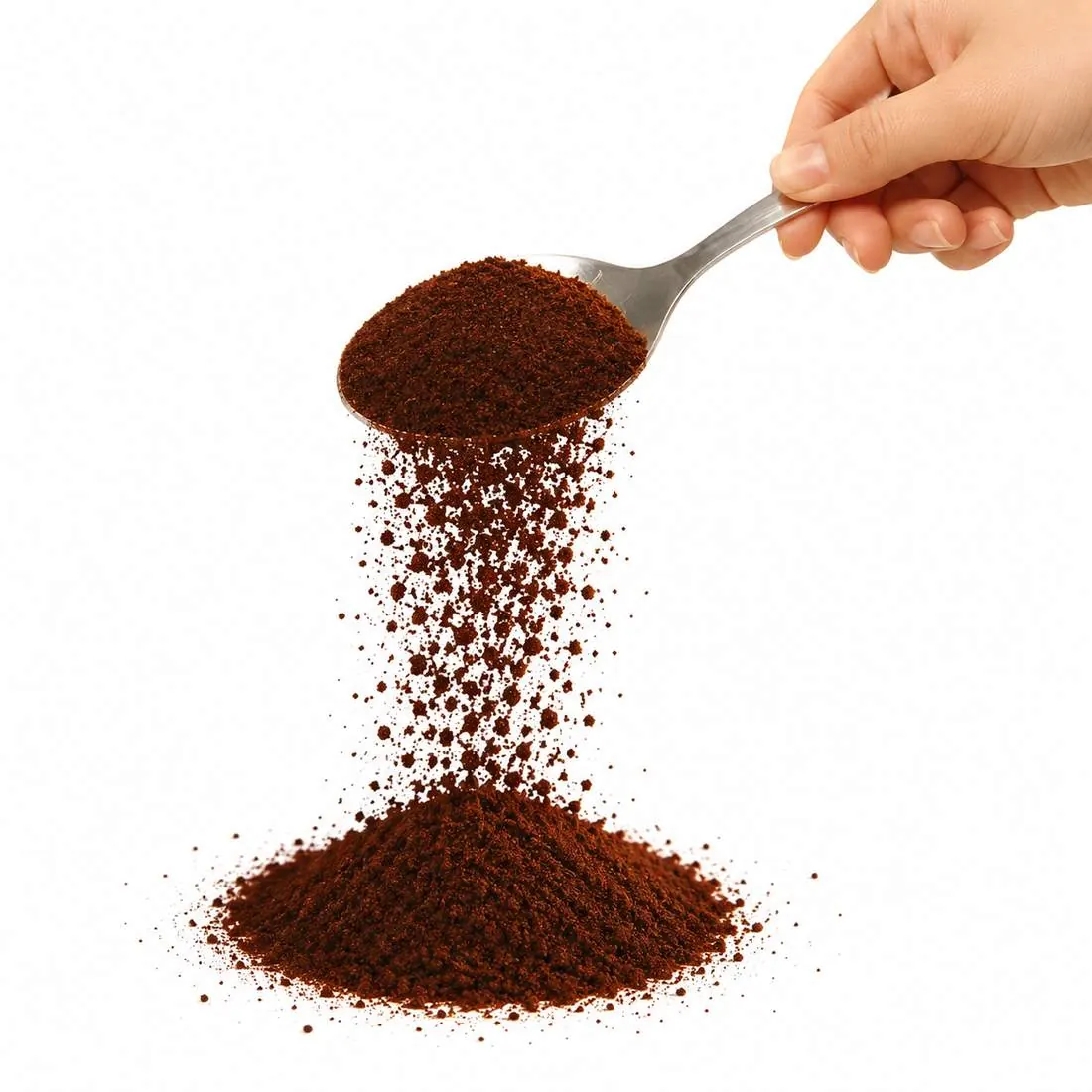 Sunoha instant spray dried coffee, pouring